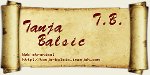 Tanja Balšić vizit kartica